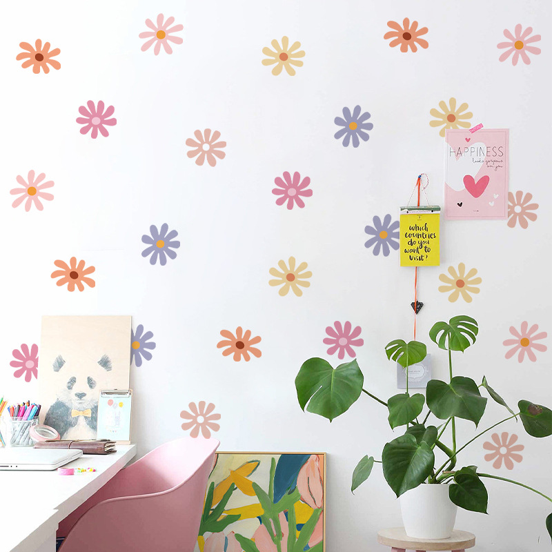 Baby Nursery Peel And Stick Wallpaper - Margarida floral adesivos de parede crianças