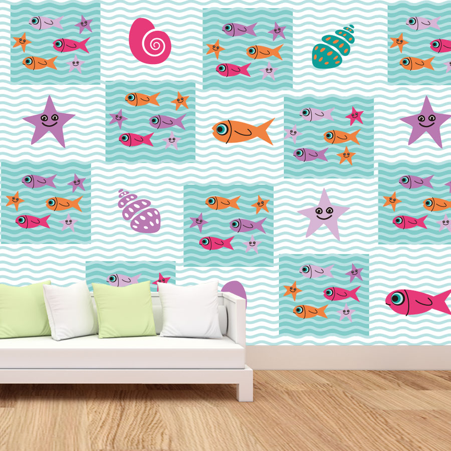 Baby Nursery Peel And Stick Wallpaper - Descasque e colar dos desenhos animados