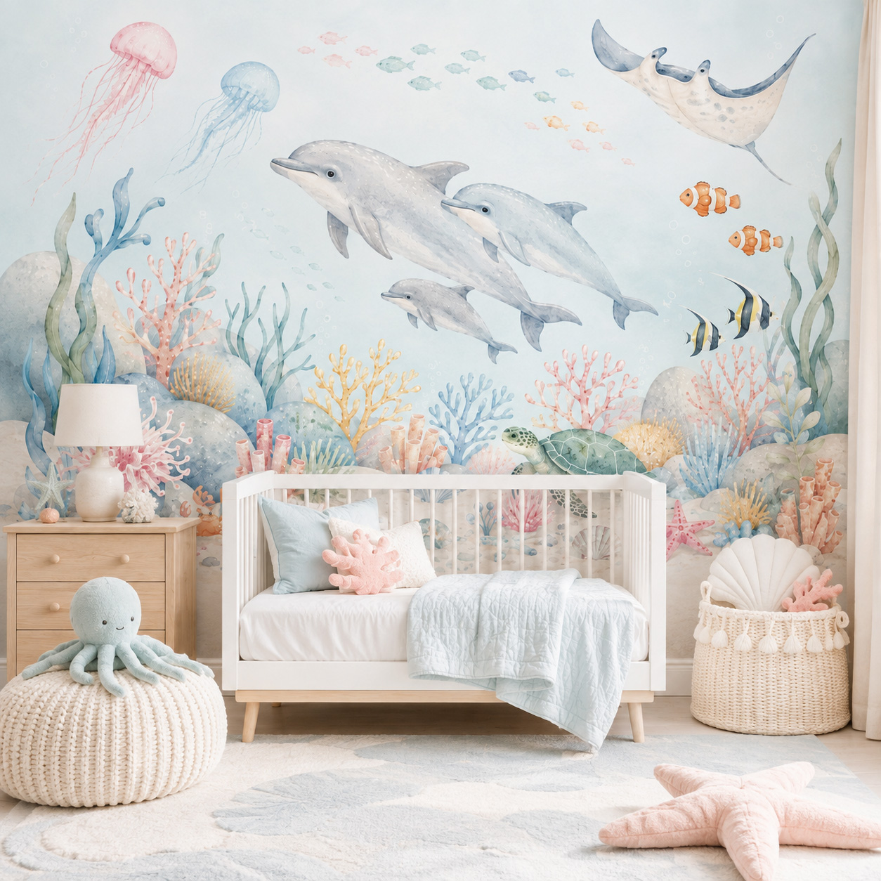 Baby Nursery Peel And Stick Wallpaper - Papel de Parede Autoadesivo com Animais