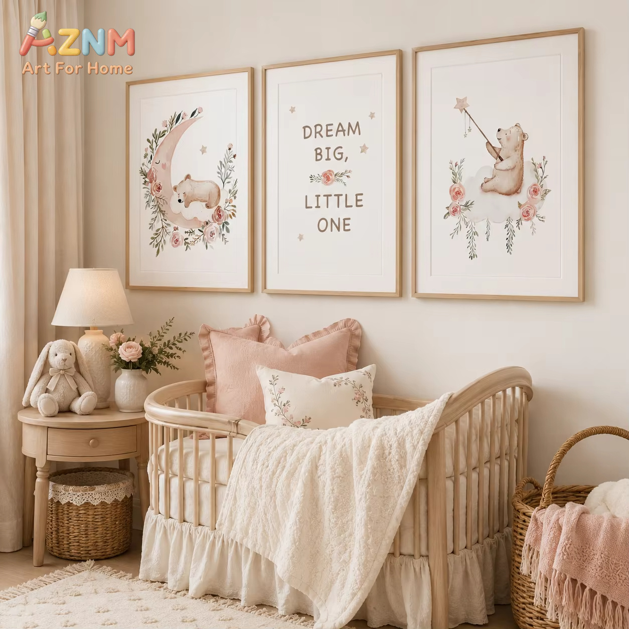 Baby Girl Nursery Quotes - Arte de parede com flores para