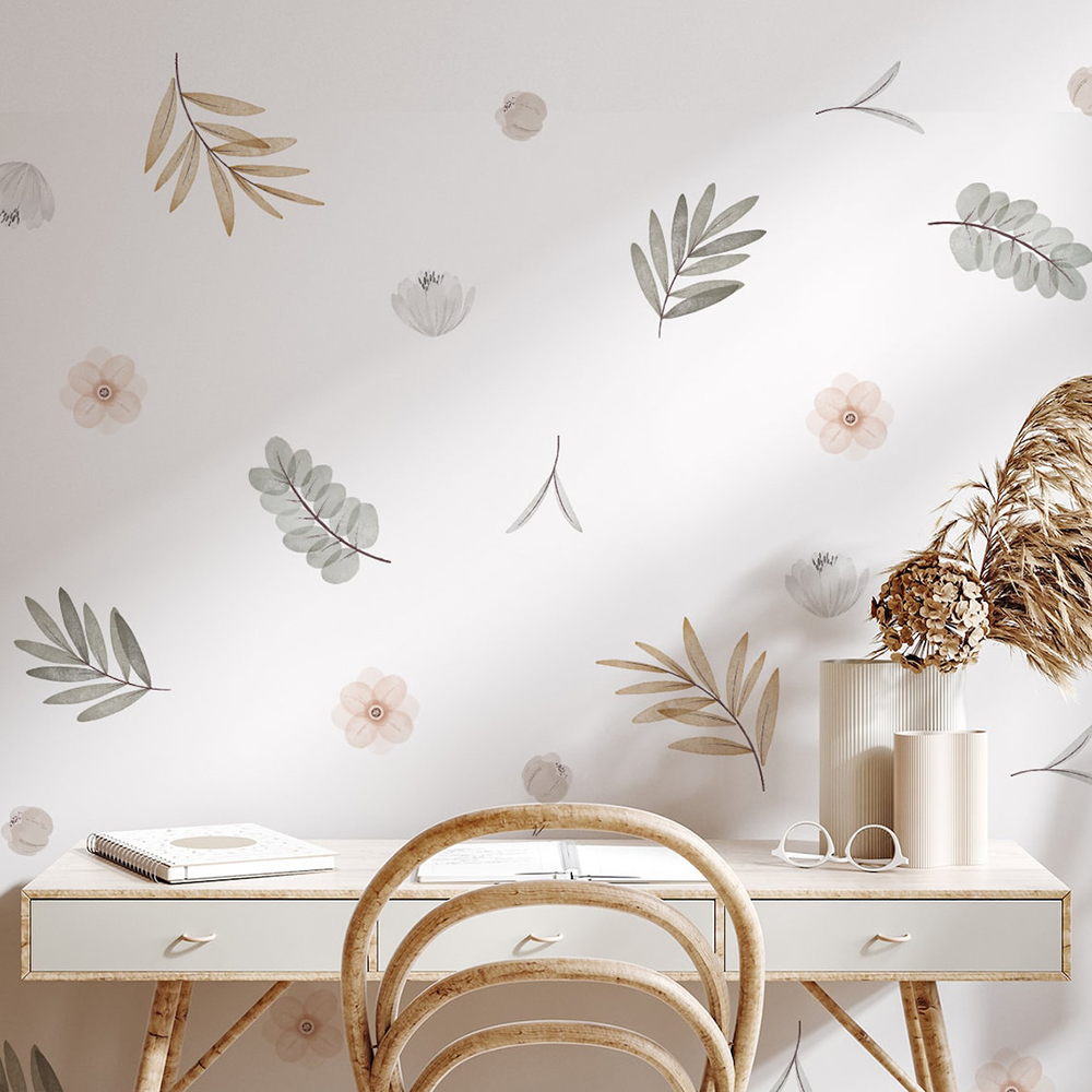 Baby Nursery Decor Girl - Boho folhas botânicas diy decalques de
