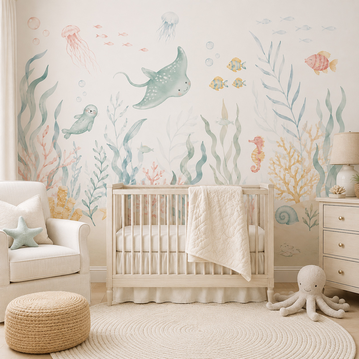 Baby Nursery Peel And Stick Wallpaper - Papel de Parede Autoadesivo com Animais