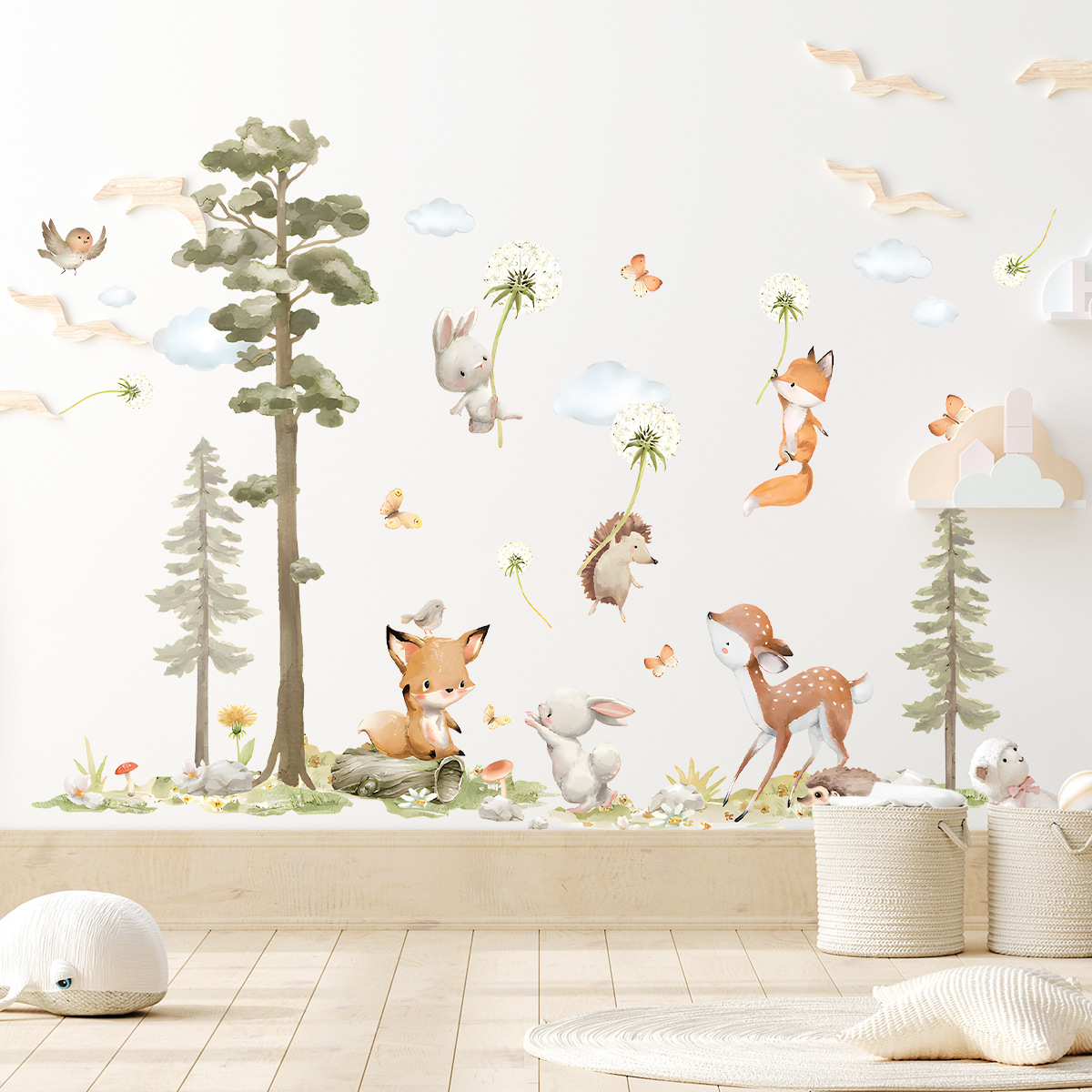 Baby Girl Nursery Quotes - Adesivos de parede de animais da