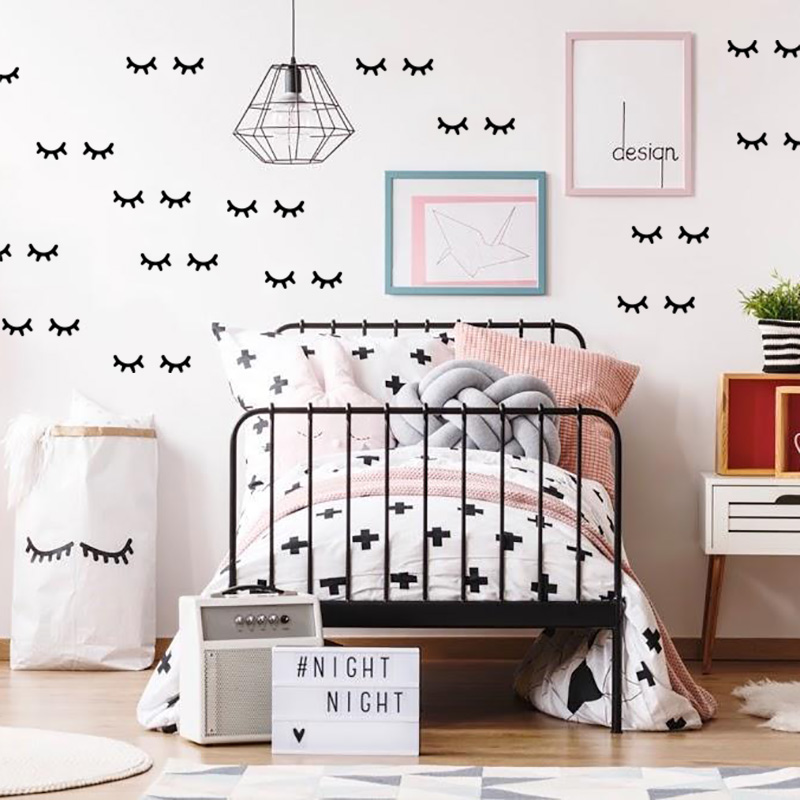 Baby Girl Nursery Quotes - Adesivos de parede de cílios para