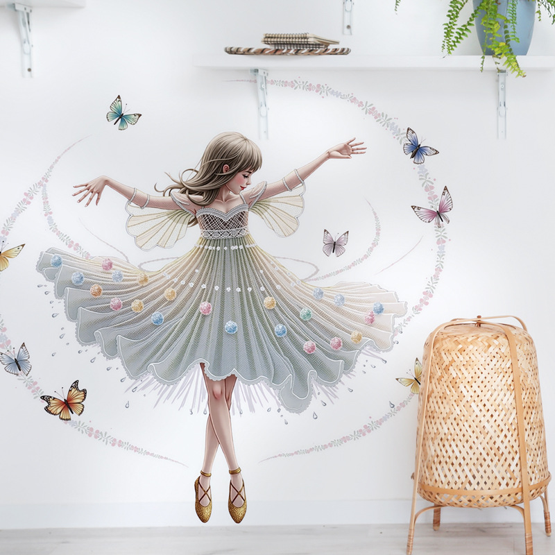 Baby Nursery Decor Girl - Dança menina vinil criança adesivos de