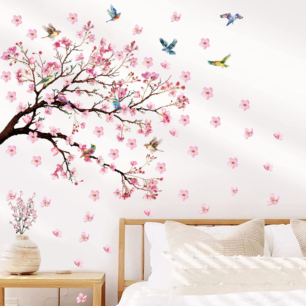 Aquarela pássaro flor adesivos - Baby Girl Nursery Quotes avaliação e preço