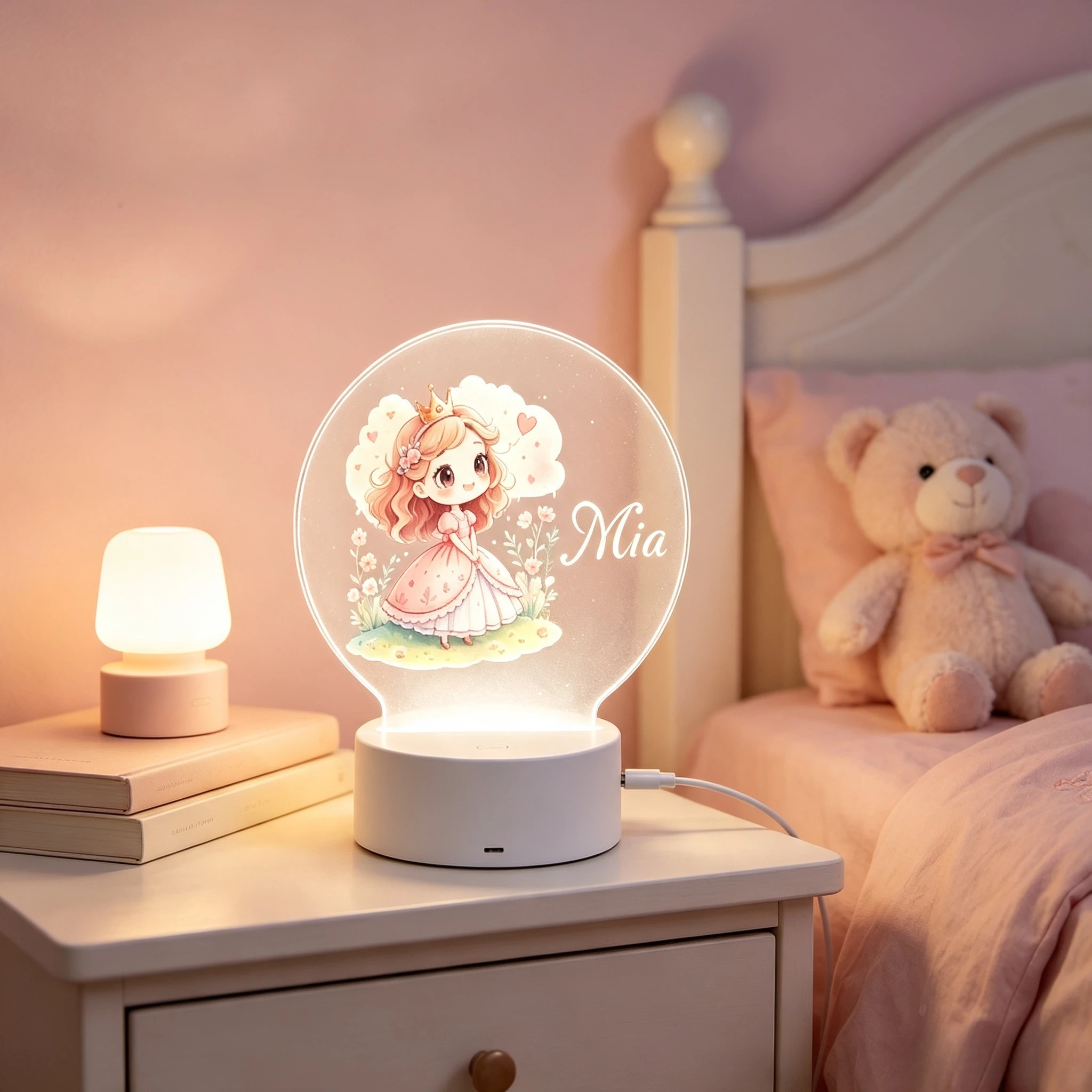 Luminária Noturna Redonda de A - Baby Nursery Decor Girl avaliação e preço