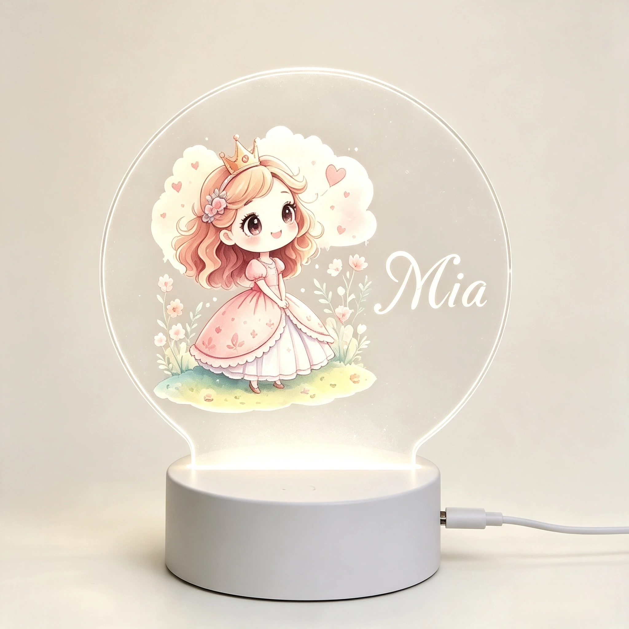 Luminária Noturna Redonda de A - Baby Nursery Decor Girl avaliação e preço