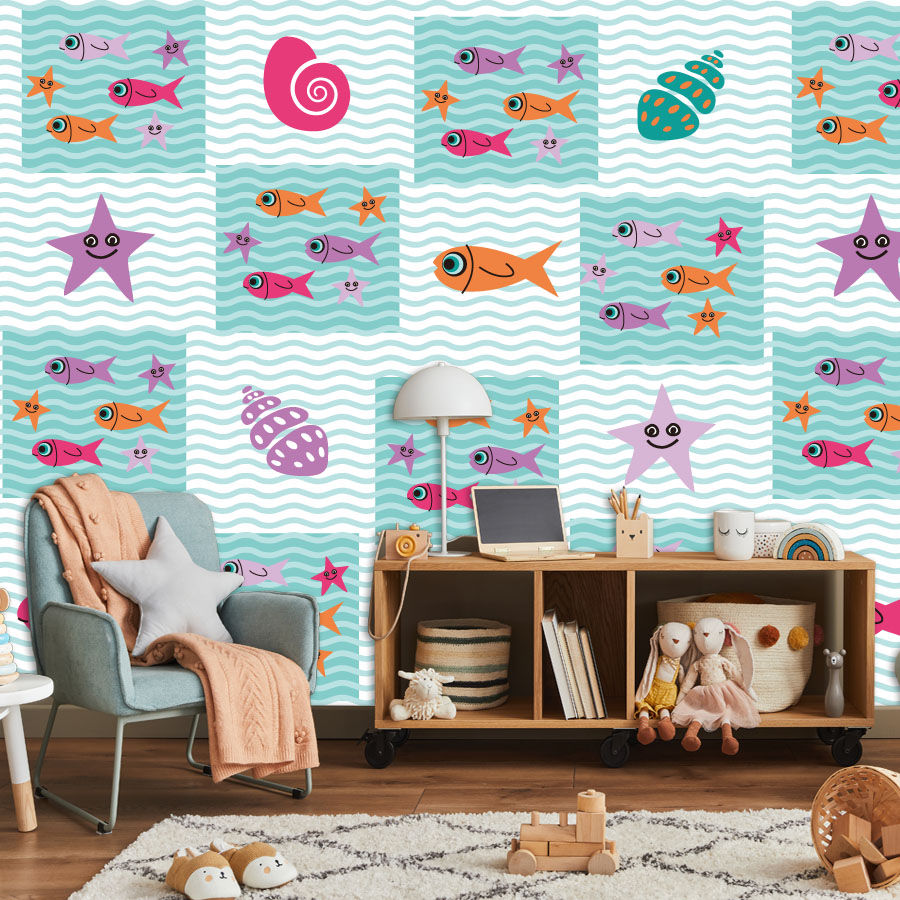 Descasque e colar dos desenhos - Baby Nursery Peel And Stick Wallpaper avaliação e preço