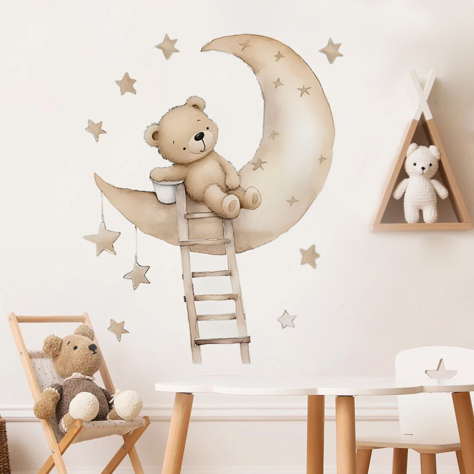 Urso bonito estrela nuvem ades - Baby Nursery Decor Girl avaliação e preço