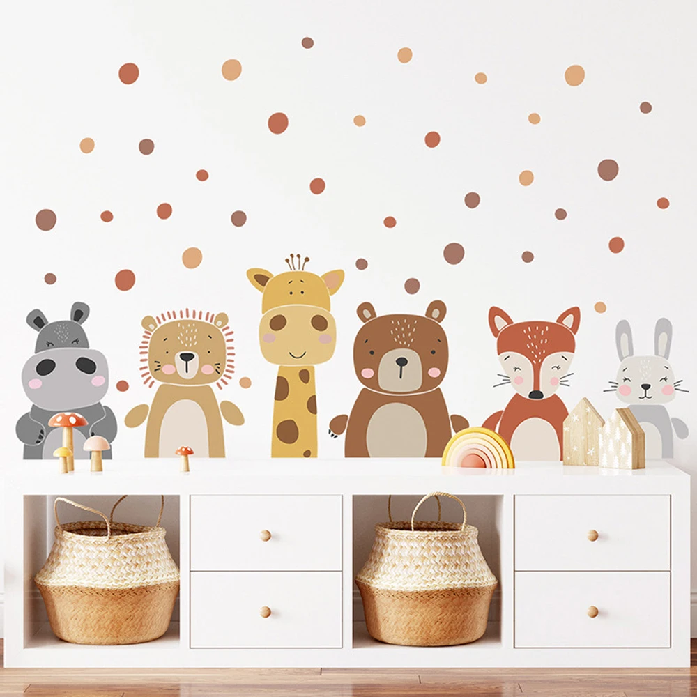 Boho bonito girafa urso animai - Baby Nursery Peel And Stick Wallpaper avaliação e preço