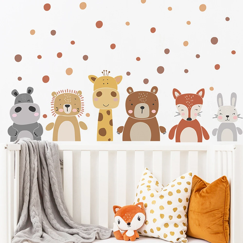 Boho bonito girafa urso animai - Baby Nursery Peel And Stick Wallpaper avaliação e preço