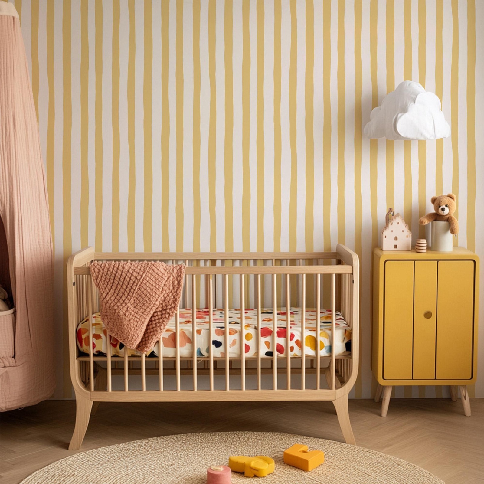 Papel de parede com listras os - Baby Nursery Peel And Stick Wallpaper avaliação e preço