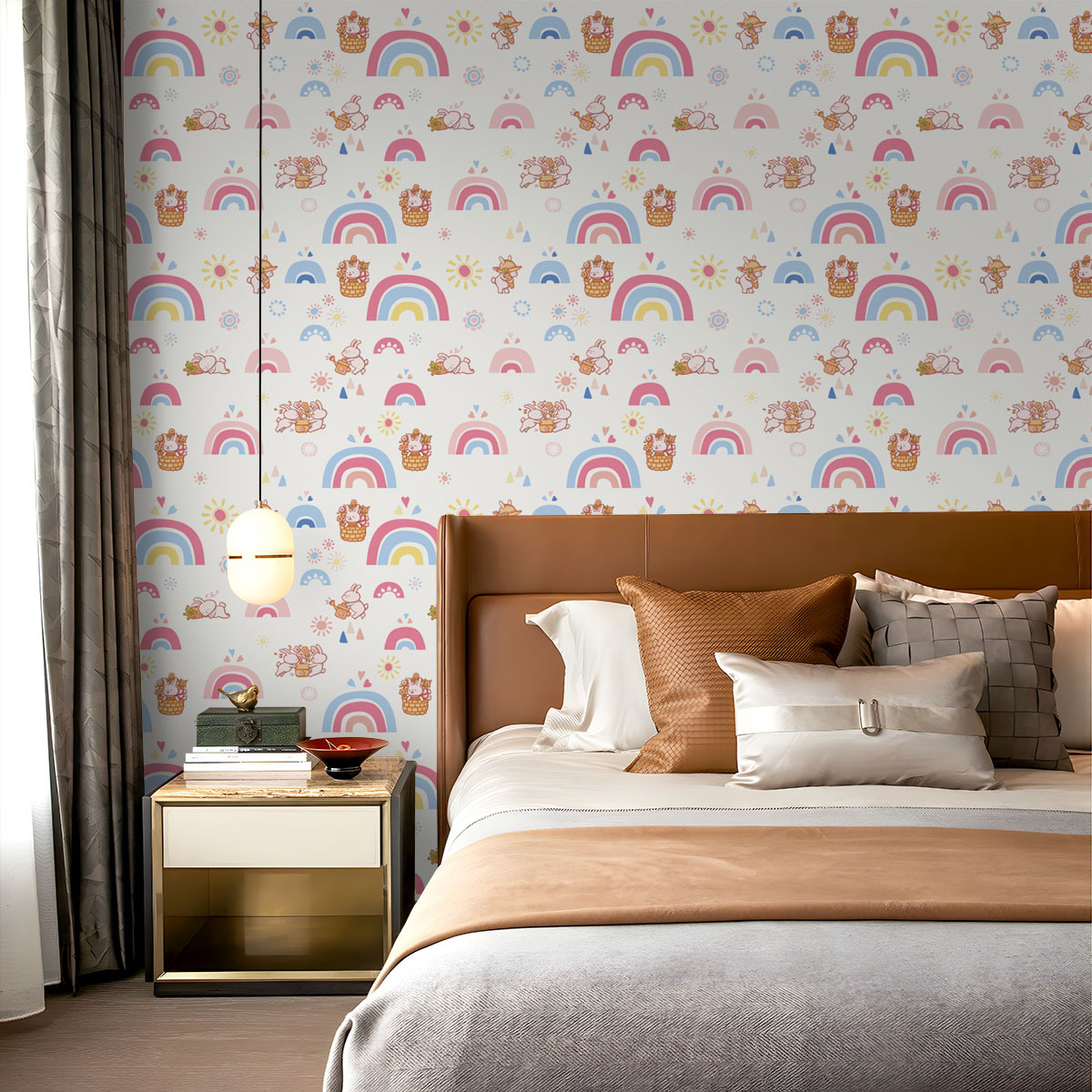 Boho arco-íris crianças vara e - Baby Nursery Peel And Stick Wallpaper avaliação e preço