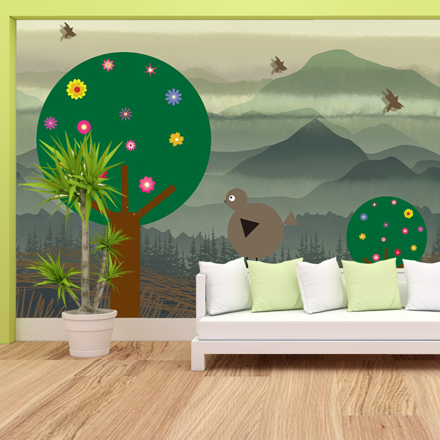Desenhos animados personalizad - Baby Nursery Peel And Stick Wallpaper avaliação e preço