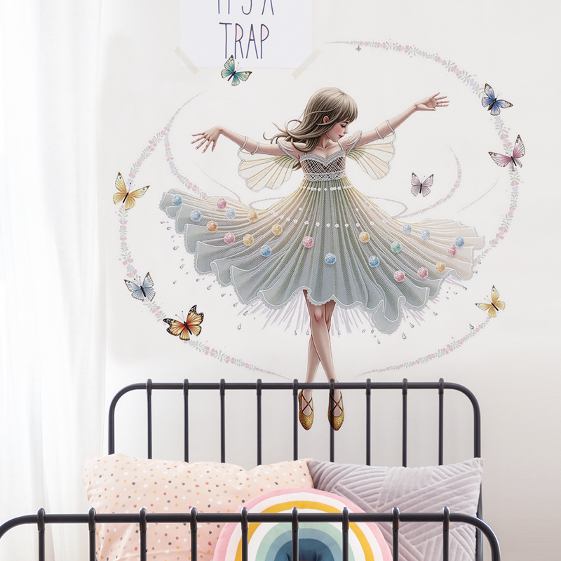 Dança menina vinil criança ade - Baby Nursery Decor Girl avaliação e preço